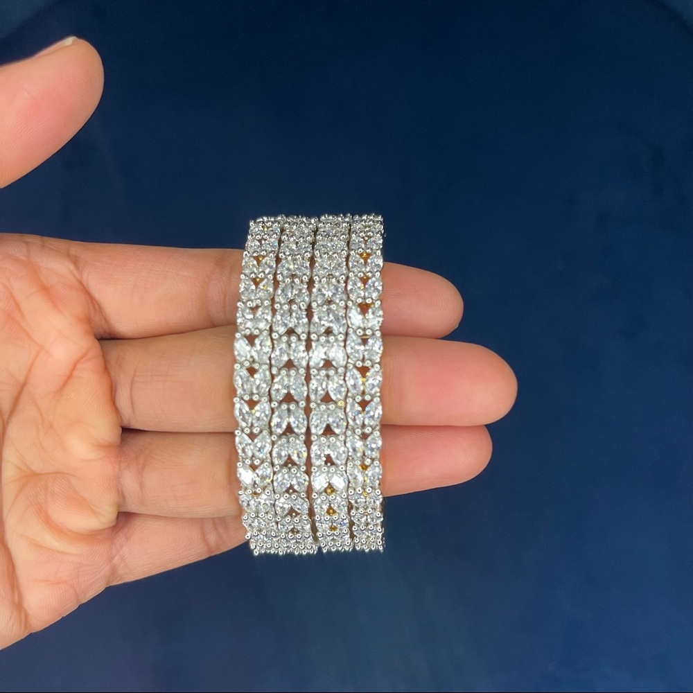 White Stone Bangles - image 1